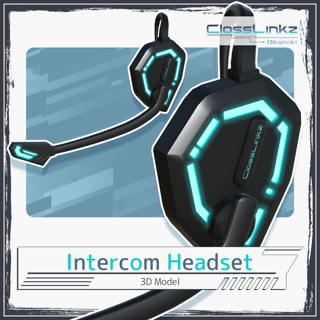 【3Dモデル・UnityPackage・XWear】インカムヘッドセット
