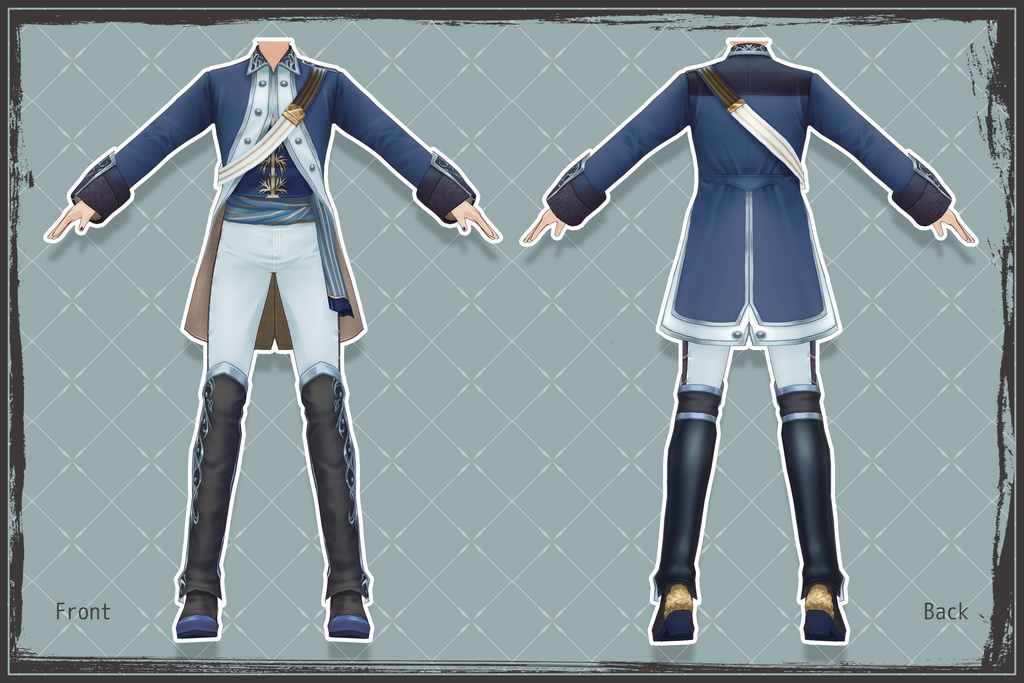 【VRoidテクスチャ】 ヴィクトリアンミリタリー士官衣装セット
