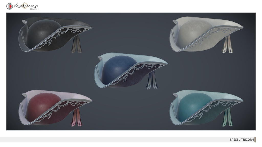 【3Dモデル・UnityPackage・XWear】タッセルトライコーン:カラバリ5Colors