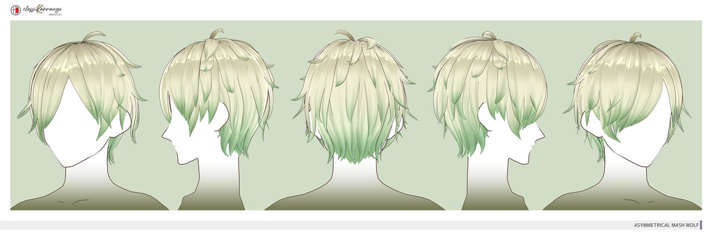 【VRoid Hair】アシンメトリーマッシュウルフヘア