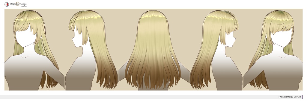 【無料版有 / VRoid Hair】セミロングフェイスレイヤーヘア