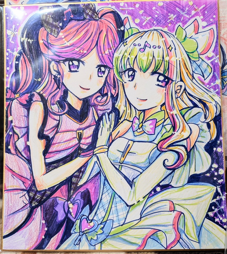 キュアズキューン　キュアキッス　プリキュア　色紙