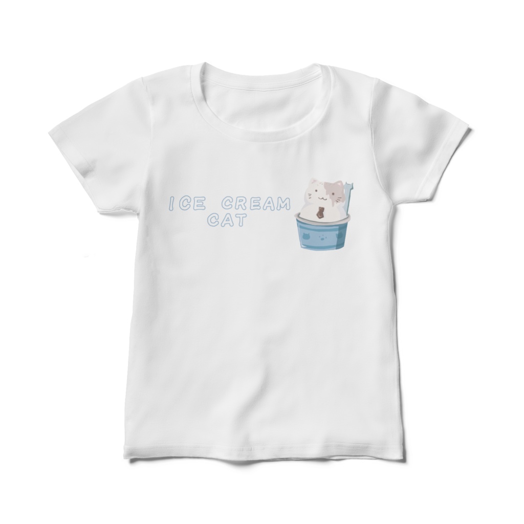 ねこあいすレディースTシャツ