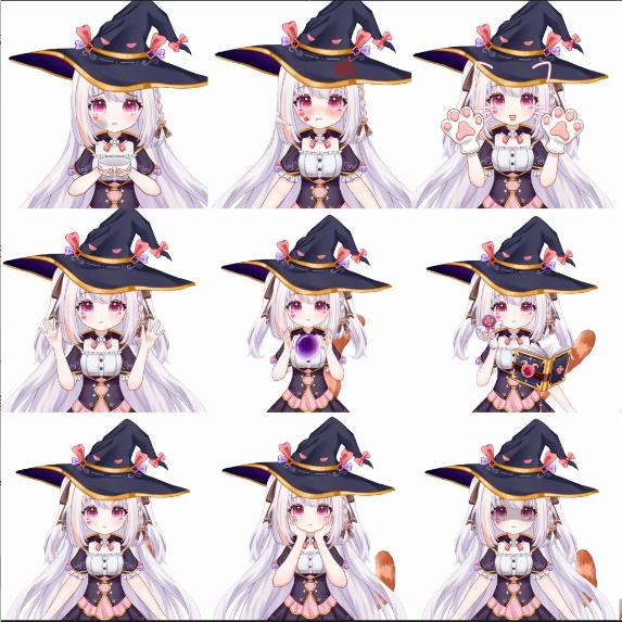 【VTuber Live2Dモデル】【Vts】【VTuber向け】【🌸双形態の可爱い妹👧】天才魔法使🐱いと探偵パンダ🐻、🍎この2つの姿をランダムで切り替え可能!🌹/Live2D/