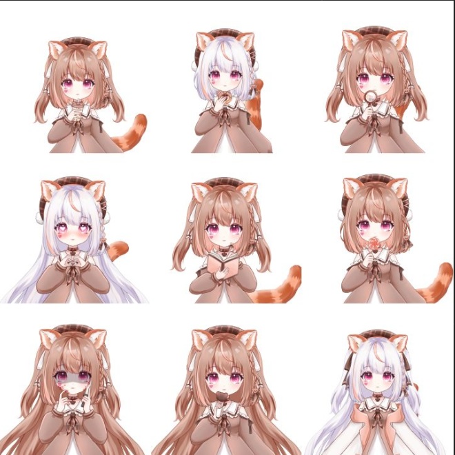 【VTuber Live2Dモデル】【Vts】【VTuber向け】【🌸双形態の可爱い妹👧】天才魔法使🐱いと探偵パンダ🐻、🍎この2つの姿をランダムで切り替え可能!🌹/Live2D/