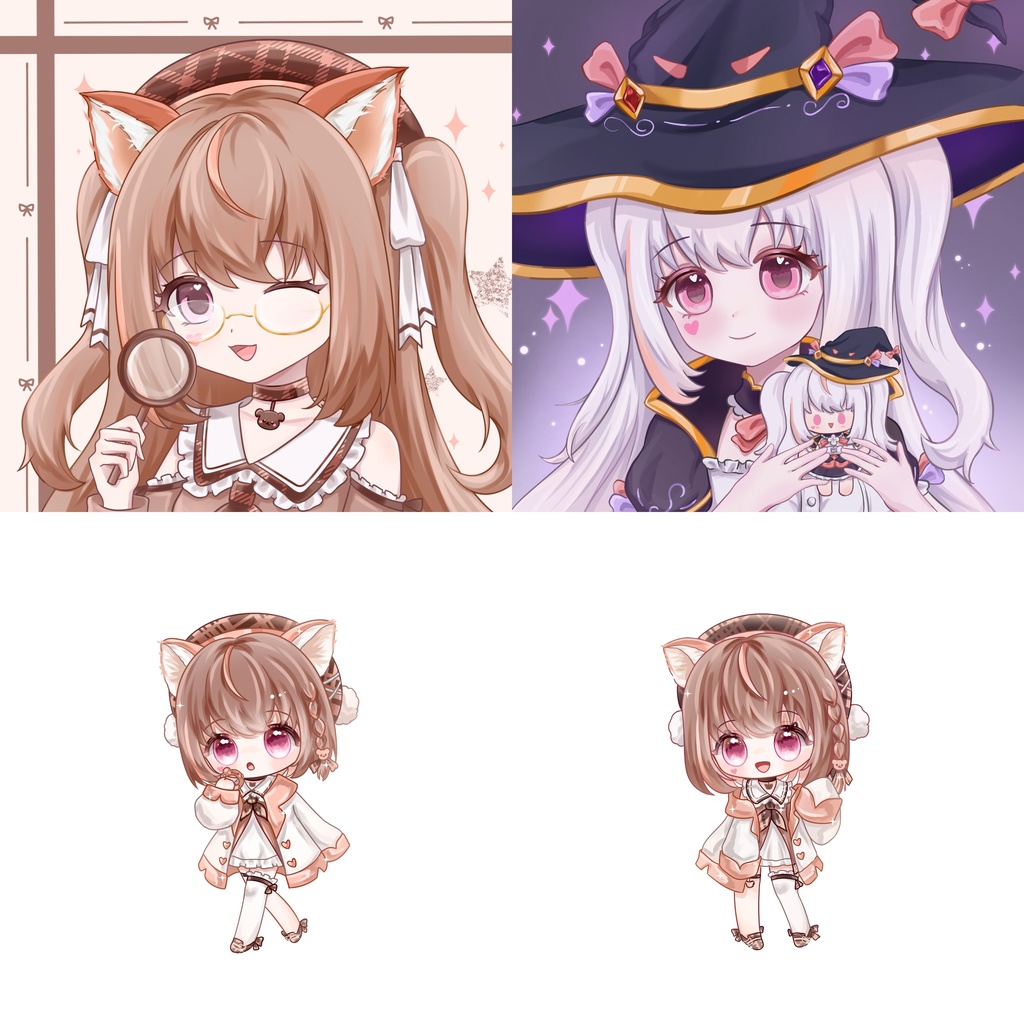 【VTuber Live2Dモデル】【Vts】【VTuber向け】【🌸双形態の可爱い妹👧】天才魔法使🐱いと探偵パンダ🐻、🍎この2つの姿をランダムで切り替え可能!🌹/Live2D/