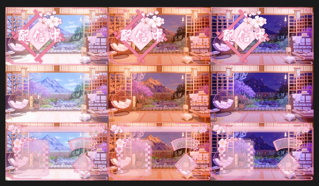 【VTuber Live2Dモデル】【Vts】【VTuber向け】【🌸ピンクの毛と着物姿の小狐😾】「動的背景 UI」(どうてき はいけい ユーアイ)セクシーでキュート、动作豊富、ボタン多数! 🌸ワンクリックでQバージョンに切り替え可能です。 Live2D