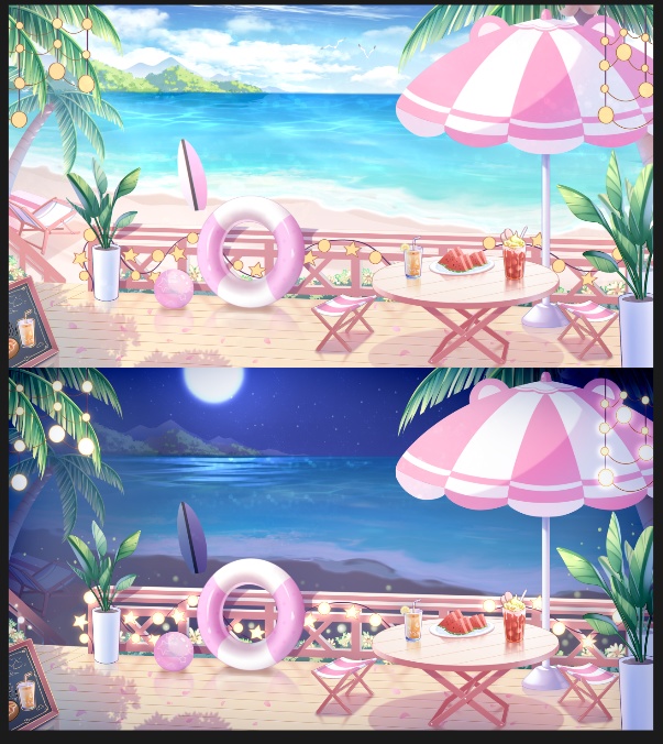 【Vts】【VTuber向け】【🌸美しい海の背景＋UI💌】夏と水着の必需品！💕