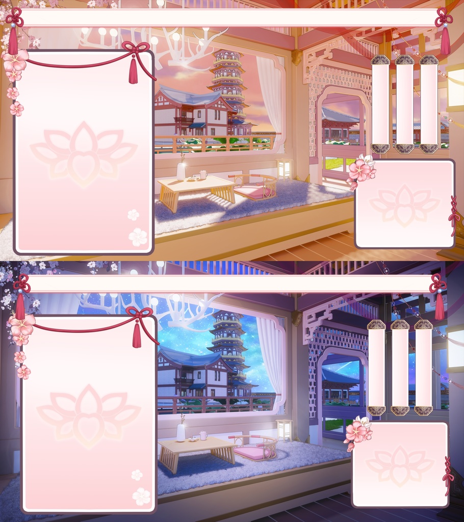 【Vts】【VTuber向け】【動的背景+UI】🌸幻想的な和風の部屋、🌸雰囲気たっぷり - 酒菜禾子 - BOOTH