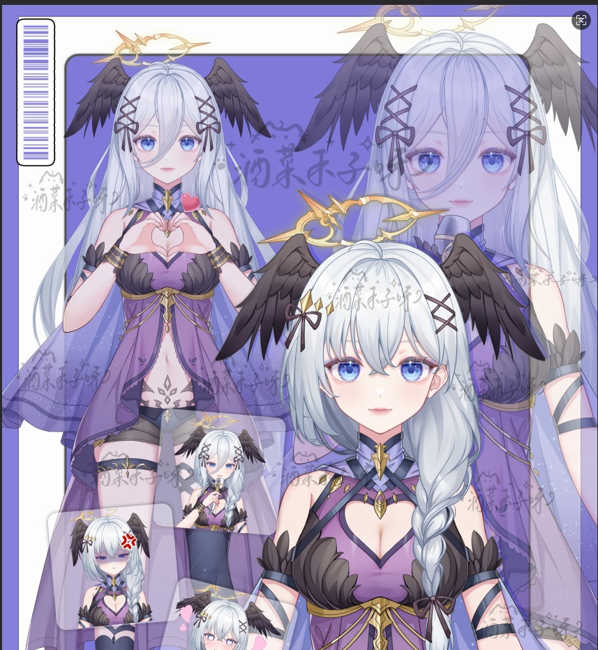 【VTuber Live2Dモデル】【Vts】【VTuber向け】【🌸Live2D 量販モデル】魅魔のおねえさん🌹 - ルーシー、😽 🌸25+ボタン、ワンクリックでサイズ変更、飛頭、vb あり、 🌸背景 UI 搭載、🌸顔文字スタンプ、🌸アイコン、🌸QQ 人!