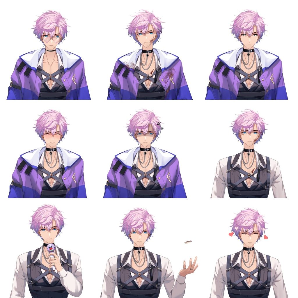 【Vts】【VTuber向け】【🌸Live2D 量販モデル】👔少年のような鮮新さと大人の魅力を併せ持つ188のイケメン男性アイドル! 💌男性アイドル・セイサ! 💌17のボタン! 💌背景UI、💌アイコン、スタンプ、 💌スマートフォン用の縦型フレーム付き。 💌購入すればすぐにデビュー可能!