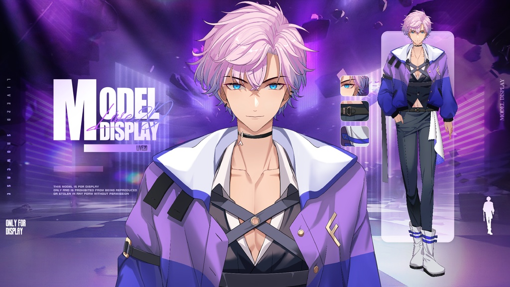 【Vts】【VTuber向け】【🌸Live2D 量販モデル】👔少年のような鮮新さと大人の魅力を併せ持つ188のイケメン男性アイドル! 💌男性アイドル・セイサ! 💌17のボタン! 💌背景UI、💌アイコン、スタンプ、 💌スマートフォン用の縦型フレーム付き。 💌購入すればすぐにデビュー可能!