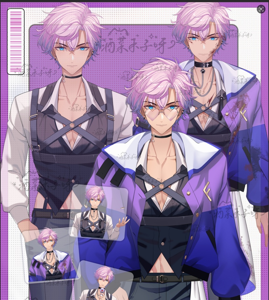 【Vts】【VTuber向け】【🌸Live2D 量販モデル】👔少年のような鮮新さと大人の魅力を併せ持つ188のイケメン男性アイドル! 💌男性アイドル・セイサ! 💌17のボタン! 💌背景UI、💌アイコン、スタンプ、 💌スマートフォン用の縦型フレーム付き。 💌購入すればすぐにデビュー可能!