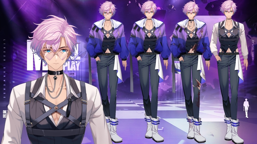 【Vts】【VTuber向け】【🌸Live2D 量販モデル】👔少年のような鮮新さと大人の魅力を併せ持つ188のイケメン男性アイドル! 💌男性アイドル・セイサ! 💌17のボタン! 💌背景UI、💌アイコン、スタンプ、 💌スマートフォン用の縦型フレーム付き。 💌購入すればすぐにデビュー可能!