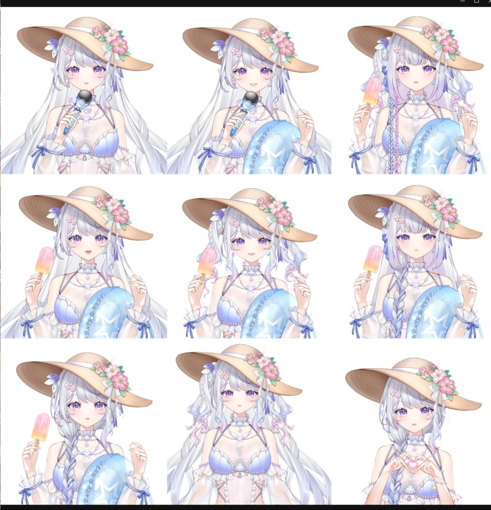 【Vts】【VTuber向け】【Live2D量り売りモデル】【Live2D モデル】🌸ももかねこ ななつの華やかな水着が登場! 🐱髪型が豊富で、 💗ボタンもいっぱいで、 💗超々ウィンク!