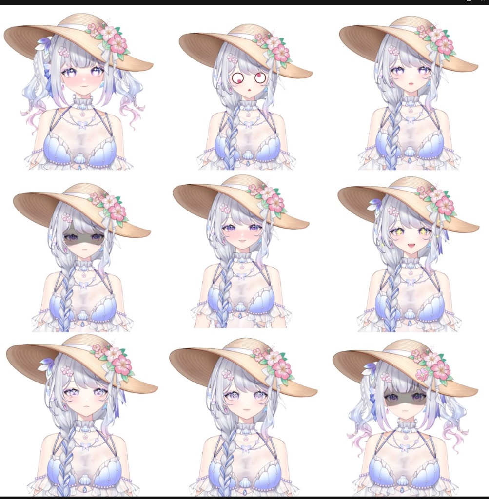 【Vts】【VTuber向け】【Live2D量り売りモデル】【Live2D モデル】🌸ももかねこ ななつの華やかな水着が登場! 🐱髪型が豊富で、 💗ボタンもいっぱいで、 💗超々ウィンク!