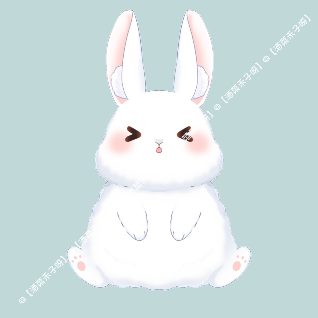 【Vts】【VTuber向け】【Live2D販売中の小動物モデル】 💞超かわいいふっくらうさぎ!🐰 顔認識対応 💞 配信OK、 💞 ペットみたいなデスクマスコットにもなるよ!! 💞