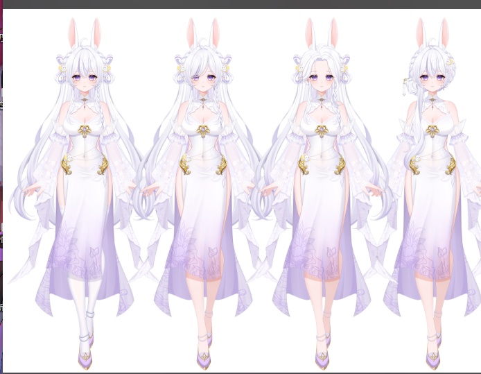 【Vts】【VTuber向け】【Live2D量販モデル】🐰しとやかでちょっぴりいたずら好きな古風月うさぎ「白芷(びゃくし)」登場!💮 💮30以上のボタン、ヘアスタイル無限コンビ、VB&飛び首対応、ワンクリックでQ版に早変わり! 💮背景UI&アイコン&スタンプ付きで、そのままデビュー決定!!