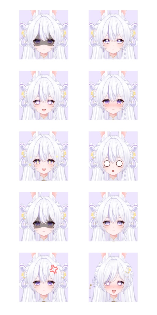 【Vts】【VTuber向け】【Live2D量販モデル】🐰しとやかでちょっぴりいたずら好きな古風月うさぎ「白芷(びゃくし)」登場!💮 💮30以上のボタン、ヘアスタイル無限コンビ、VB&飛び首対応、ワンクリックでQ版に早変わり! 💮背景UI&アイコン&スタンプ付きで、そのままデビュー決定!!