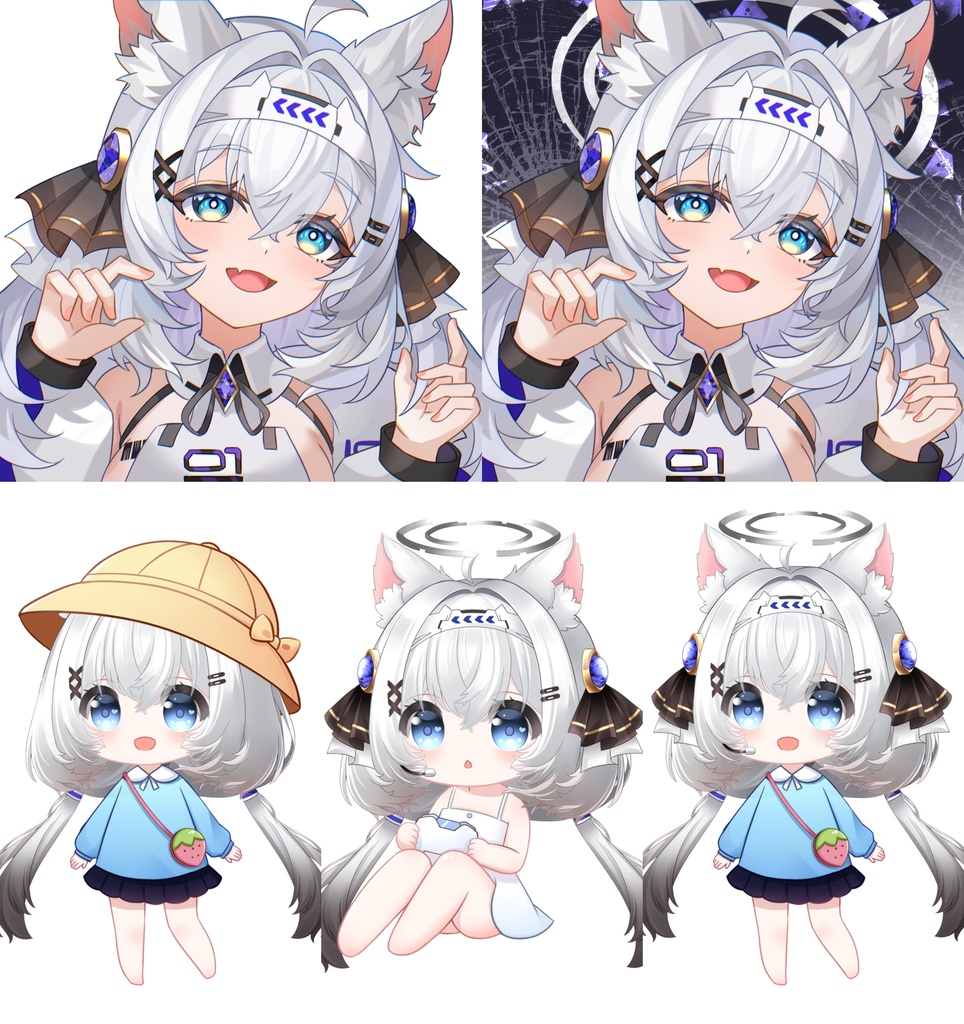 【Vts】【VTuber向け】【Live2D量販モデル】AIロボット001号、💗💗30以上のボタン搭載、 💗ワンクリックでサイズ変更、 💗フライングヘッド機能、 💗VB対応、 💗背景UI付き、 スタンプ・アイコン・ちびキャラ付属!