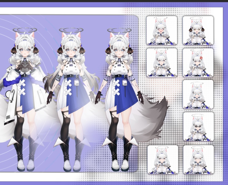 【Vts】【VTuber向け】【Live2D量販モデル】AIロボット001号、💗💗30以上のボタン搭載、 💗ワンクリックでサイズ変更、 💗フライングヘッド機能、 💗VB対応、 💗背景UI付き、 スタンプ・アイコン・ちびキャラ付属!