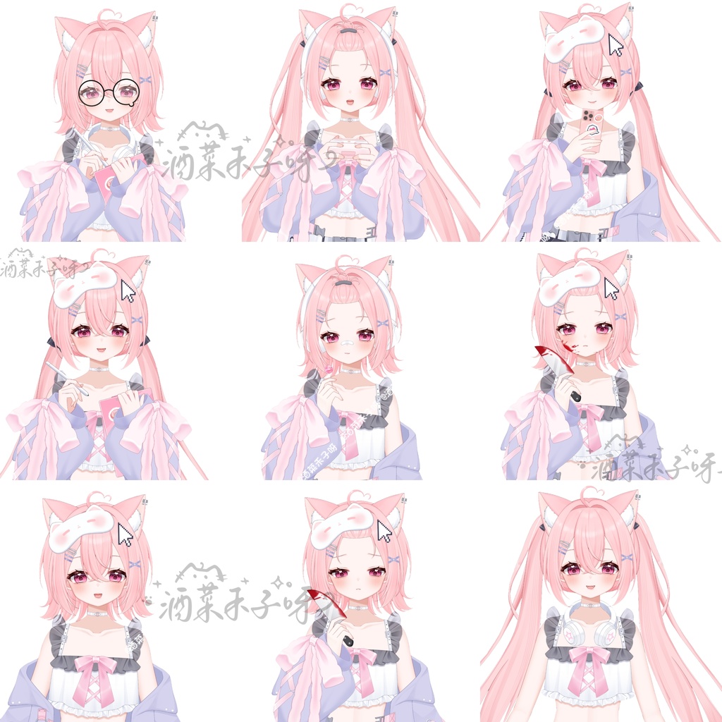 【Vts】【VTuber向け】【Live2D量販モデル】😼モーションにゃんこ——すきちゃん!🌸30以上のボタン、🌸首飛び、🌸ちび化、🌸VB付き、🌸ジャケット脱げ、🌸アイコン、🌸スタンプ、🌸背景UI、🌸ワンクリックでデビュー!