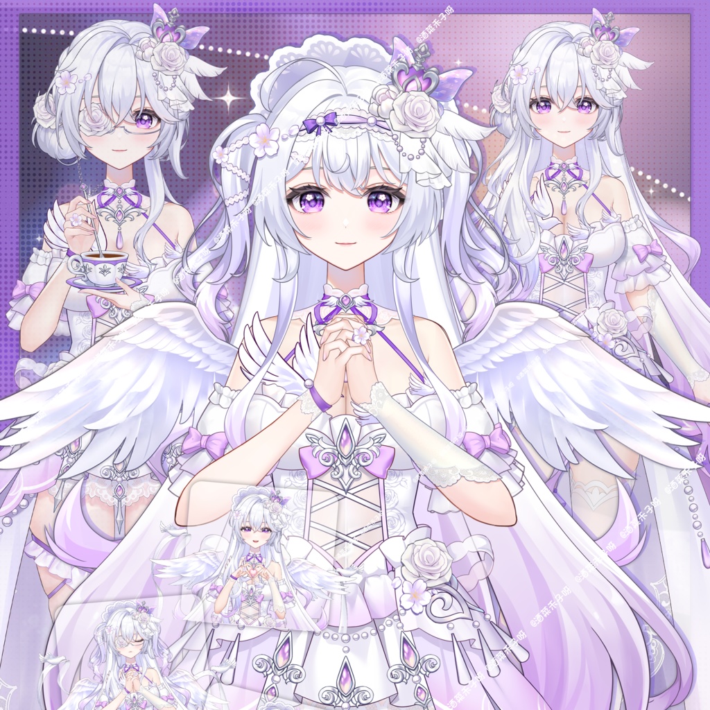 【Vts】【VTuber向け】【Live2D量販モデル】💮優雅でツンデレな小鳩——シア!! 💮高精度モデル!! 💮30以上のキー配置、 💮飛び頭、💮VB付き、💮ワンクリック前傾、 💮専用背景UI付き、 💮即デビュー可能!!!