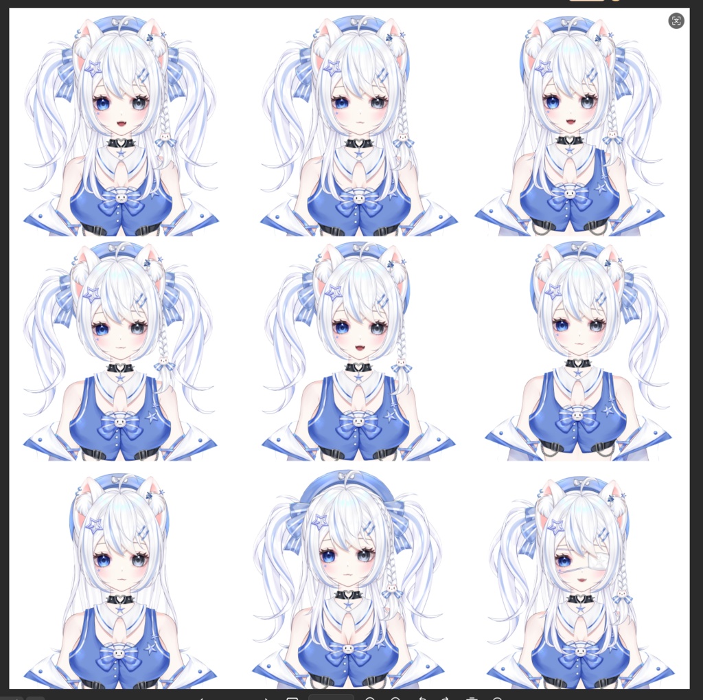 【Vts】【VTuber向け】【Live2D量販モデル】🌟アイドル練習生・異色瞳の猫っこ「小星星」登場!🌟 🌸30以上の切り替えボタン、 🌸アウター脱着機能、 🌸VB・飛び首・ワンクリックでちび化! 🌸専用背景UI・ 🌸アイコン・ 🌸スタンプ付きで、 🌸押すだけでデビュー決定!!