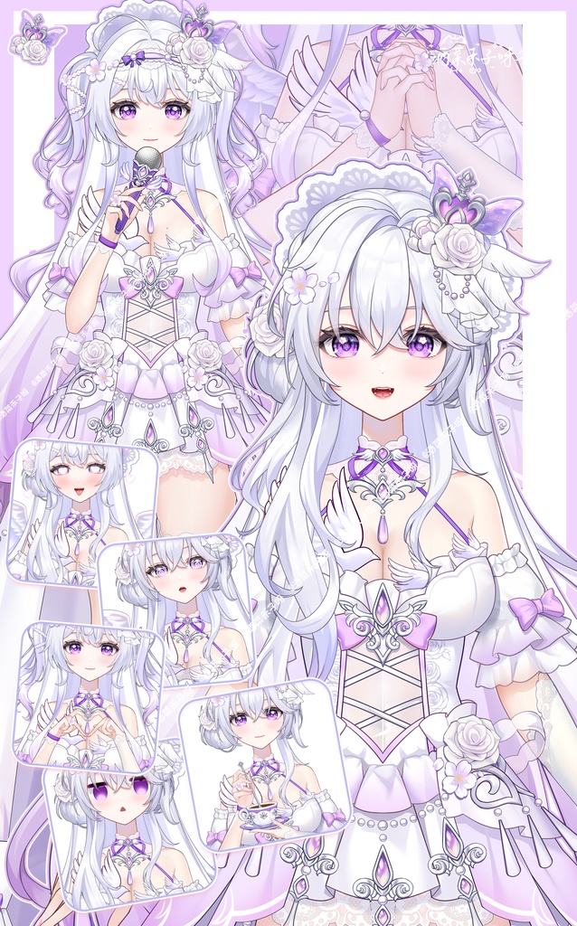 【Vts】【VTuber向け】【Live2D量販モデル】💮優雅で傲岸な小天使――希雅!! 💮高精度モデル!! 💮30以上のキー配置、 💮飛び頭、💮VB付き、💮ワンクリック前傾、 💮専用背景UI付き、