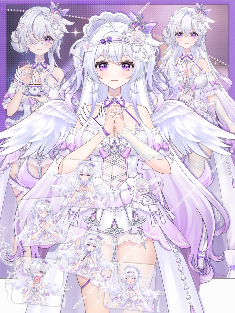 【Vts】【VTuber向け】【Live2D量販モデル】💮優雅で傲岸な小天使――希雅!! 💮高精度モデル!! 💮30以上のキー配置、 💮飛び頭、💮VB付き、💮ワンクリック前傾、 💮専用背景UI付き、