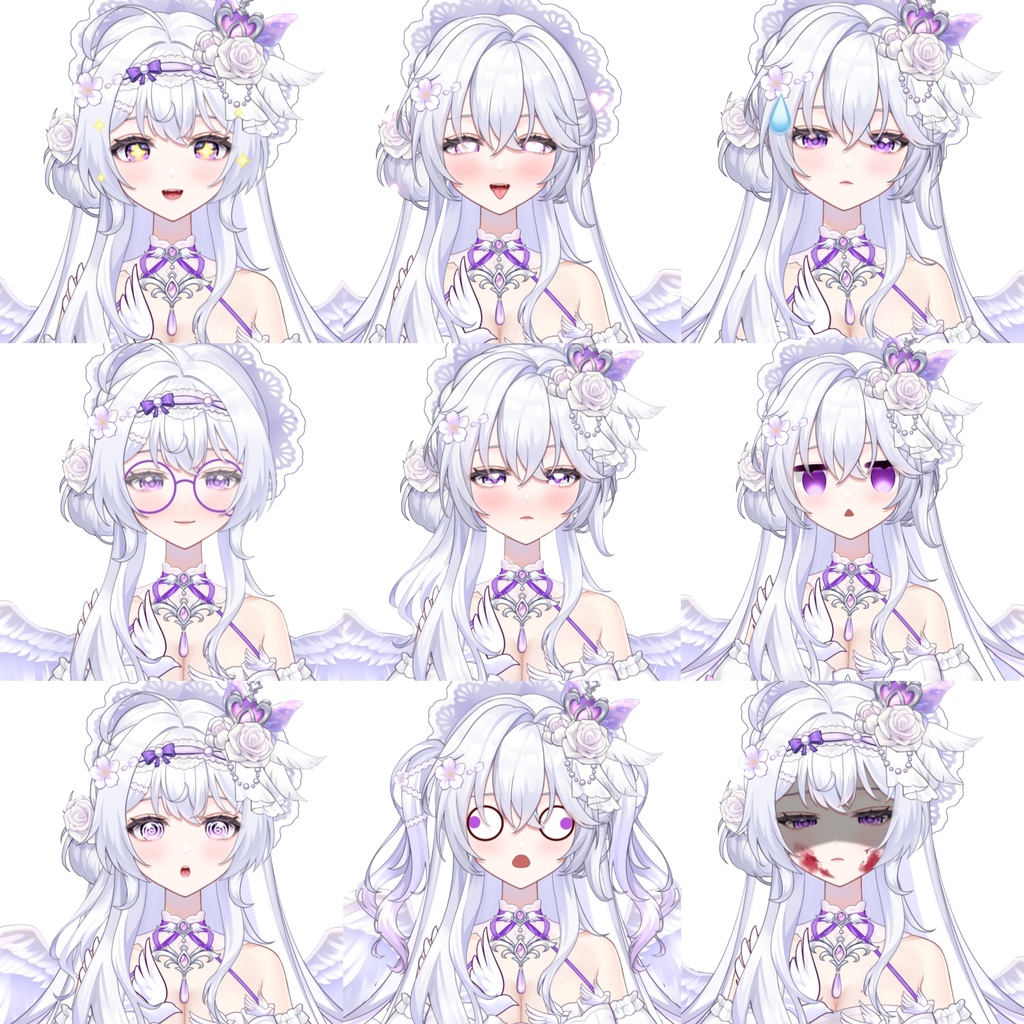 【Vts】【VTuber向け】【Live2D量販モデル】💮優雅で傲岸な小天使――希雅!! 💮高精度モデル!! 💮30以上のキー配置、 💮飛び頭、💮VB付き、💮ワンクリック前傾、 💮専用背景UI付き、