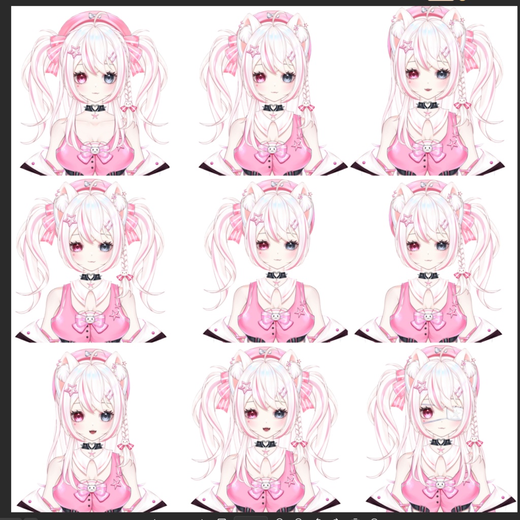 【Live2D量販モデル】🌟アイドル練習生・異色瞳猫耳キャラ🌟「小星星(ショウシンシン)」ピンク版!🌟 🌟30以上の切り替えボタン付き、 🌟アウター脱着可能、 🌟Vtube Studio対応、 🌟首飛び機能、 🌟ワンタッチでちびキャラ化、 🌟専用背景UI&アイコン&スタンプ付き、 🌟ワンタッチでデビュー決定!!