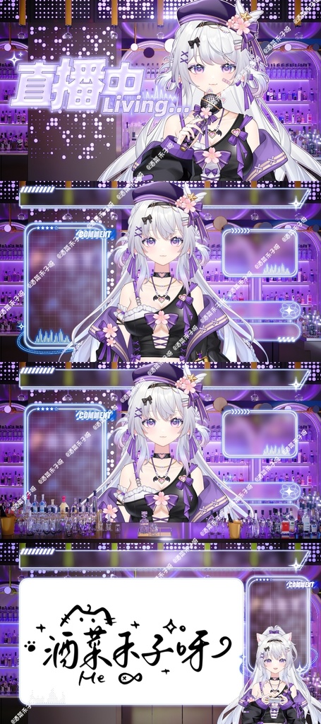 【Vts】【VTuber向け】【Live2D既製モデル】🌸超クールな地雷系猫娘🐱———七七(なな)!🌸40以上の切り替えボタン、 🌸髪型の組み合わせ豊富、 🌸7~8種類のアクション、 🌸VB対応、 🌸首飛びアリ、 🌸ワンクリック前傾、 🌸歩行アニメーション、 🌸ジャケット脱着可能! 🌸おまけで専用背景UI、 🌸スタンプ、アイコン付き、