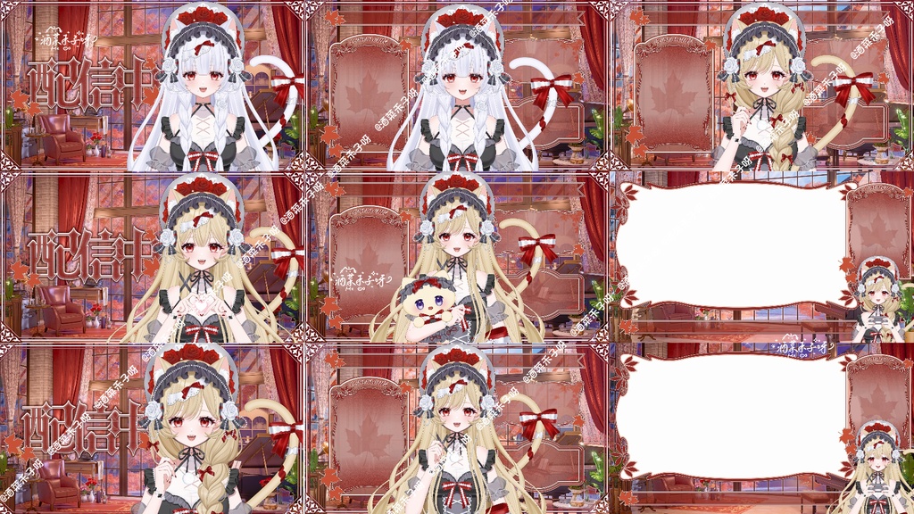 【Vts】【VTuber向け】【Live2Dライセンスモデル】🌸ゴシックドール猫猫—ロウェル!🌸とっても素直で可愛い妹キャラ!🌸ボタン38個以上・🌸動作6種類に加え、🌸飛び頭・🌸物理演算・🌸ワンクリック前傾機能も搭載! 🌸マイクチャーム付属!🌸専用背景UI・🌸スケジュール表・🌸アイコン・ス🌸タンプセット付き!