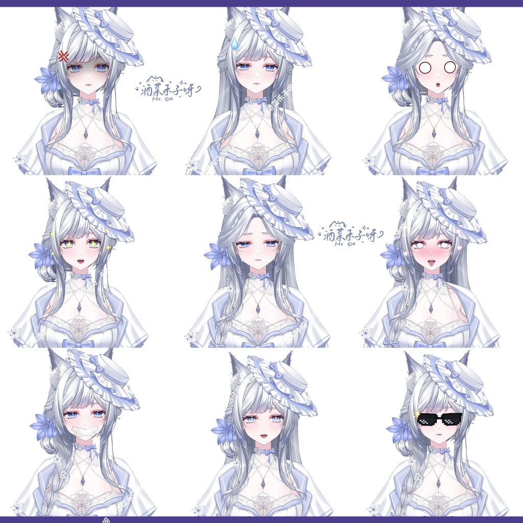 【Vts】【VTuber向け】【Live2D量産モデル】万元級の超絶御狐--銀汐(ぎんせき)!🌸あなたの優しい彼女! 🌸35以上のボタン、 🌸5種類の動作、 🌸ジャケット脱着可能、 🌸VB機能、 🌸フライングヘッド、 🌸前傾ポーズ! 🌸アイコン、 🌸スタンプ、 🌸専用背景UIをプレゼント! 🌸ワンクリックでデビュー!