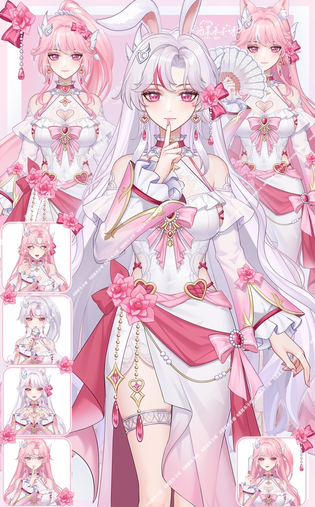 【Vts】【VTuber向け】【Live2D量販モデル】💗誓約の愛神--緋桜(ひおう)!💗38+ボタン、 💗5種類のアクション、 💗豊富な髪型組み合わせ、 💗VB対応、 💗飛び頭(ヘッドシステム)、 💗ワンクリック前傾機能付き