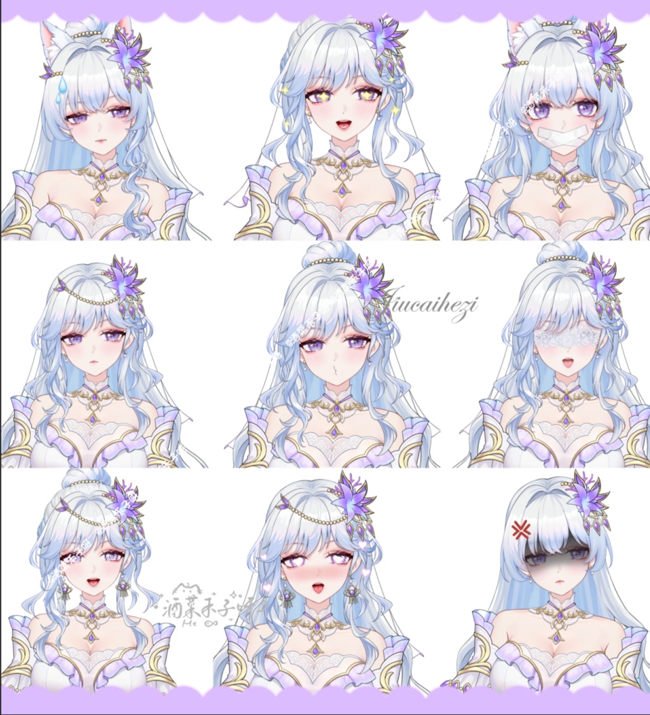 【Vts】【VTuber向け】【万元級Live2D量販モデル】💗クラゲ占星術師---星祈!💗40+ボタン、 💗七つのアクション、 💗vb、 💗飛び頭、 💗前傾、 💗ワンクリックでQ版に変身
