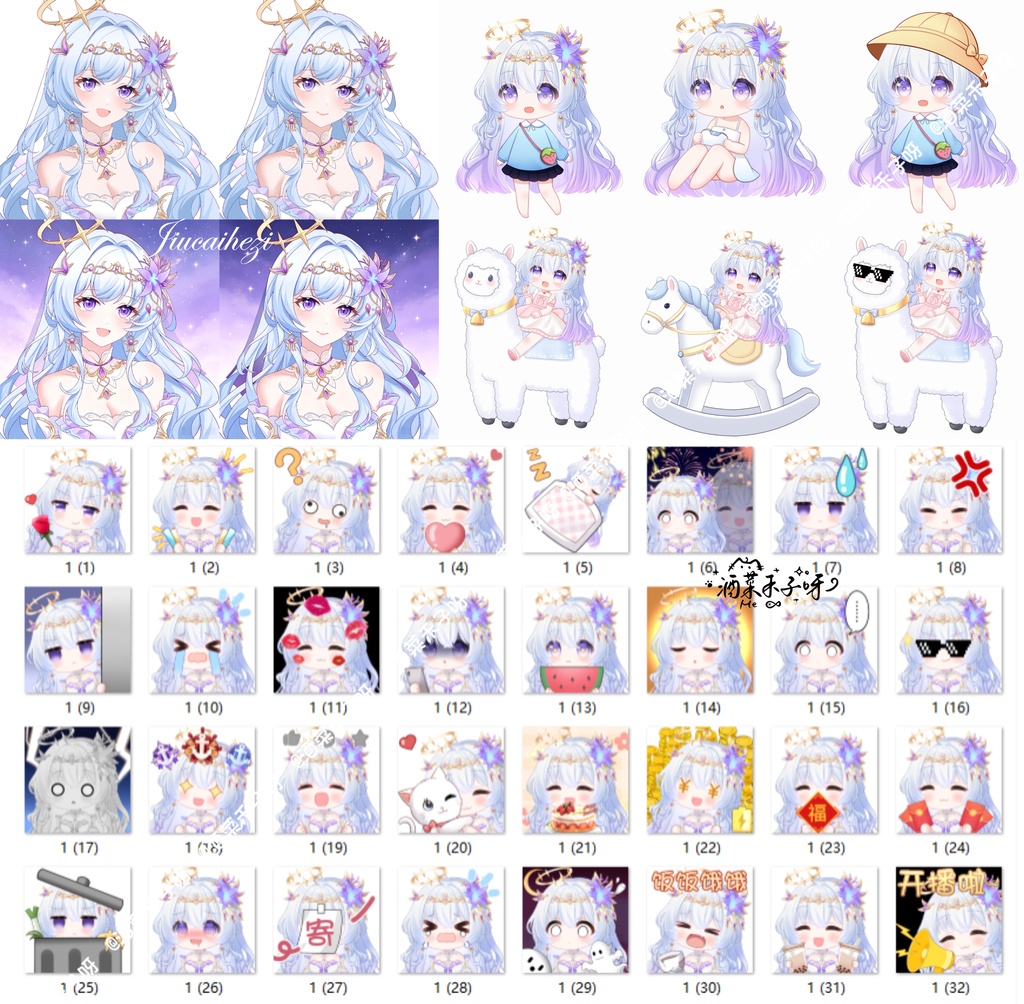 【Vts】【VTuber向け】【万元級Live2D量販モデル】💗クラゲ占星術師---星祈!💗40+ボタン、 💗七つのアクション、 💗vb、 💗飛び頭、 💗前傾、 💗ワンクリックでQ版に変身