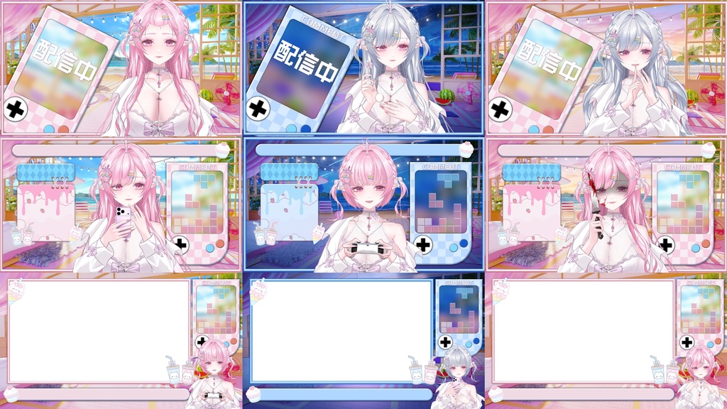 【Live2D 販売モデル】ユニコーン娘「リナ」🦄 50以上ボタン / 13種の手アニメーション / 髪色2種 / 複数ヘアスタイル VB・飛び頭・前傾機能付き! 💗専用UI・アイコン・背景・スタンプ付属