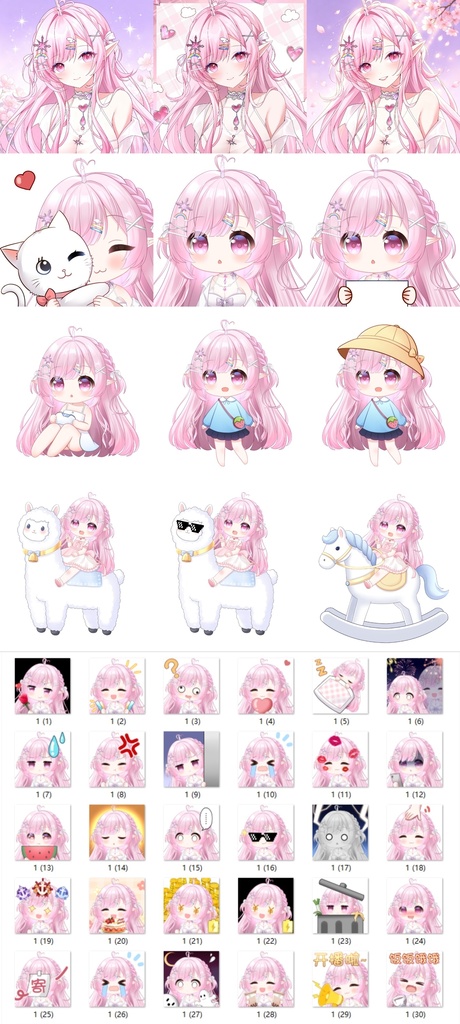 【Live2D 販売モデル】ユニコーン娘「リナ」🦄 50以上ボタン / 13種の手アニメーション / 髪色2種 / 複数ヘアスタイル VB・飛び頭・前傾機能付き! 💗専用UI・アイコン・背景・スタンプ付属