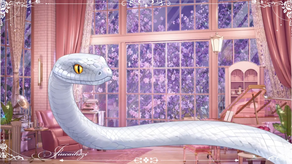 【Live2D 量産モデル】美しい白蛇🐍!VTSウィジェット!配信対応、ウィジェットとして使用可能!