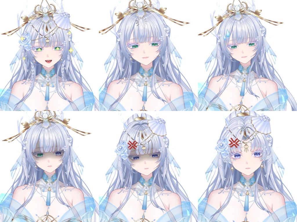 【🌸万円クラスLive2D量産モデル】🌸深海の蛟——曦娥(シーエ)!🌸52個以上のキー、🌸豊富なモーションと髪型、🌸VB、🌸ヘッド分離、🌸ワンクリック前傾搭載!🌸高精度公開スキン!🌸Vtuber用モデル!🌸美しい古風モデル!