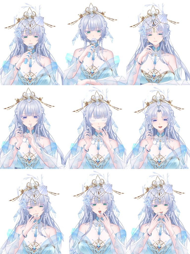 【🌸万円クラスLive2D量産モデル】🌸深海の蛟——曦娥(シーエ)!🌸52個以上のキー、🌸豊富なモーションと髪型、🌸VB、🌸ヘッド分離、🌸ワンクリック前傾搭載!🌸高精度公開スキン!🌸Vtuber用モデル!🌸美しい古風モデル!