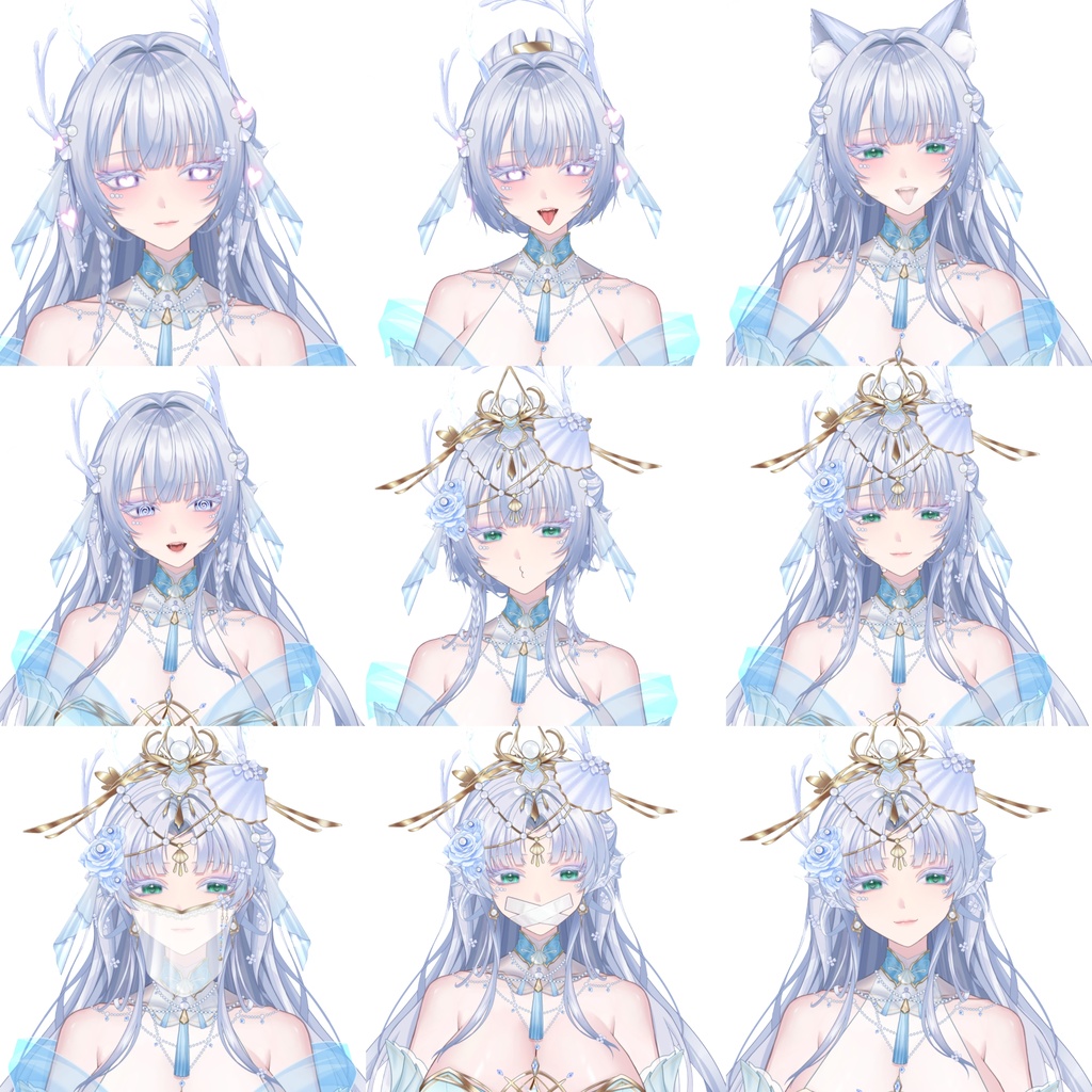 【🌸万円クラスLive2D量産モデル】🌸深海の蛟——曦娥(シーエ)!🌸52個以上のキー、🌸豊富なモーションと髪型、🌸VB、🌸ヘッド分離、🌸ワンクリック前傾搭載!🌸高精度公開スキン!🌸Vtuber用モデル!🌸美しい古風モデル!