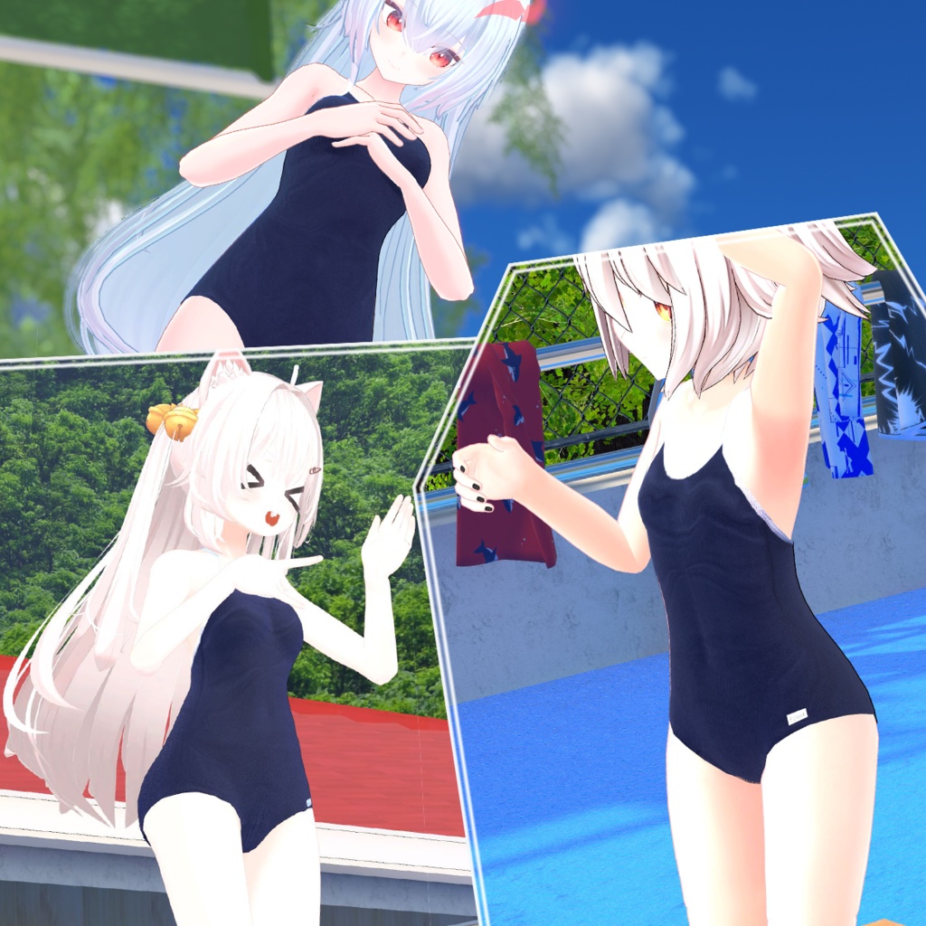 【フィリナ・きゃろん・シュクレ】ふつうのスク水(新型/パイピング形)