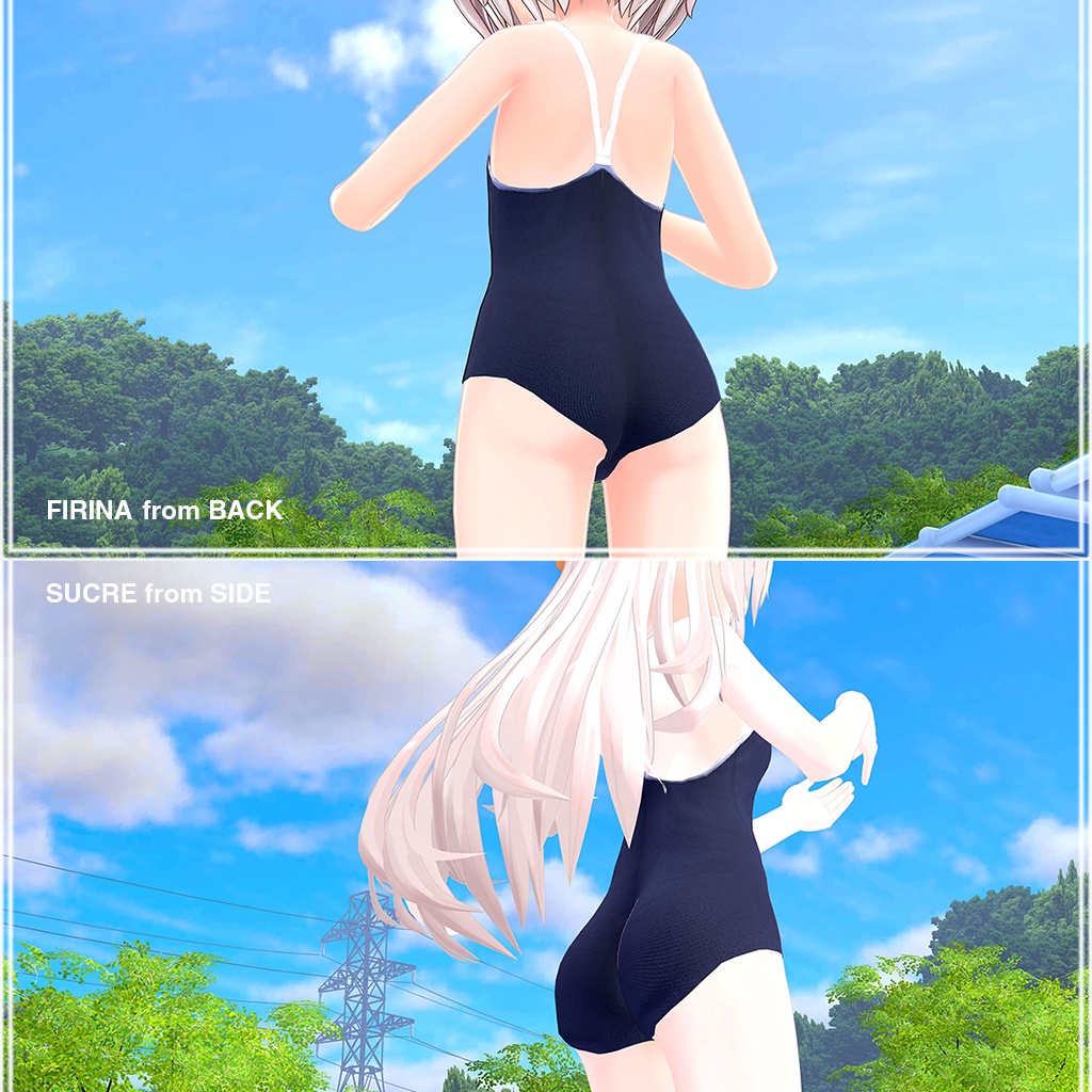 【フィリナ・きゃろん・シュクレ】ふつうのスク水(新型/パイピング形)