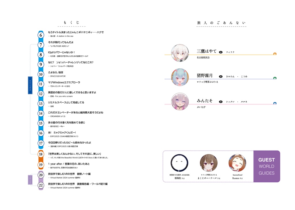 【VRCワールドツアー本】言葉の夢の、舞うところ【Vライフ/N!】