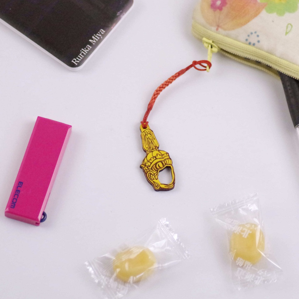 顔出し仏像ストラップ (帝釈天)