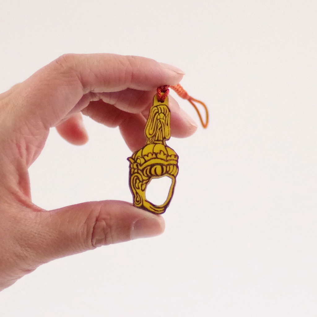 顔出し仏像ストラップ (帝釈天)