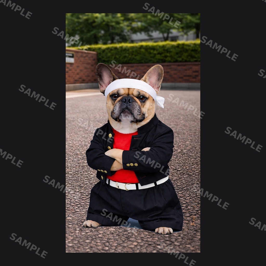 【高画質スマホ壁紙】ヤンキーフレンチブルドッグ ポーズセット|3バリエーション × 4サイズ(iPhone・Android対応)